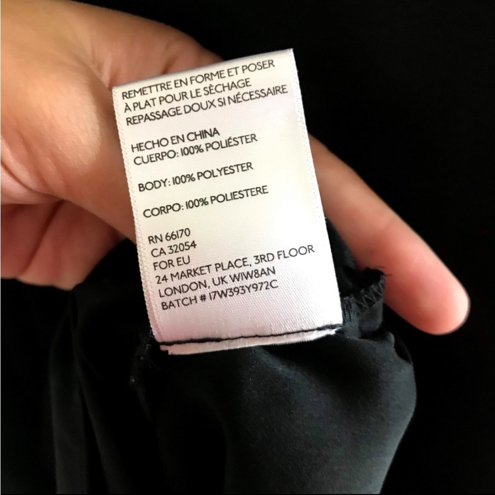 Urban Outfitters Silence + Noise Black Mini Dress Faux Wrap Dress Zipper Side - Picture 7 of 7